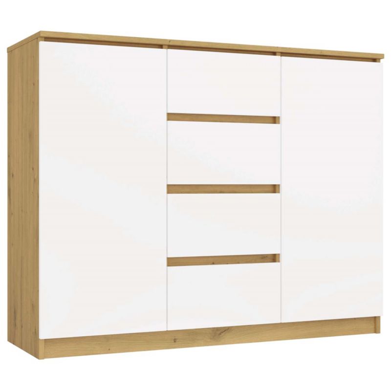 Komoda Topeshop Malwa 2D4S 120 Dąb Artisan Biel 40x120x97 cm 1szt