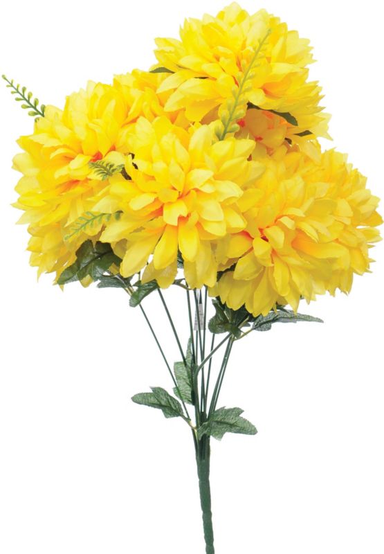 Bukiet sztucznych chryzantem Jumi żółte 54 cm 11 szt.