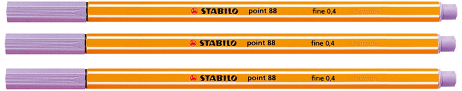 3x cienkopis Stabilo Point 88/59, 0.4mm, jasny liliowy