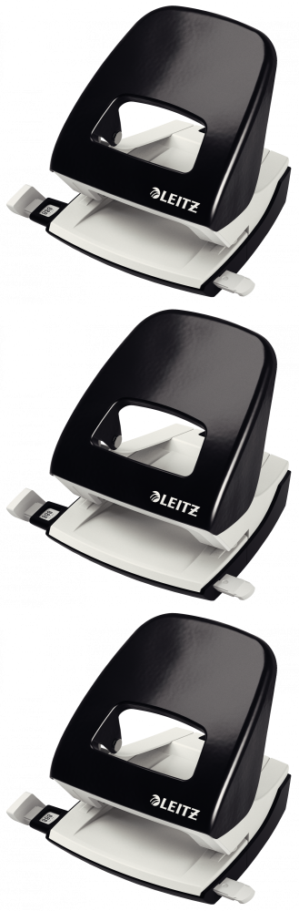 3x Dziurkacz Leitz New NeXXt, duży, do 30 kartek, czarny
