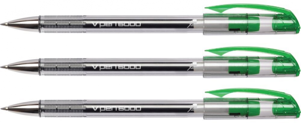 Zestaw3x długopis Rystor, V-Pen 6000, 0.7mm zielony