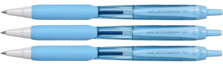 3x długopis automatyczny Uni SXN-101FL Jetstream Sky Blue, 0.7mm, niebieski