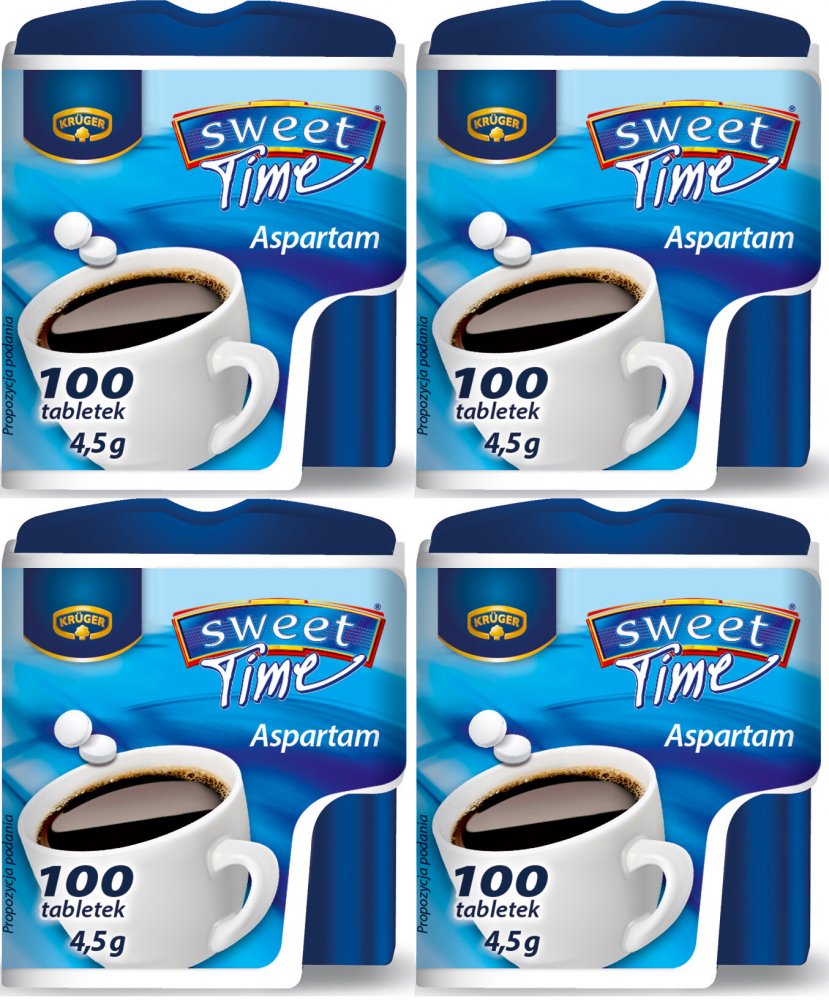 4x Słodzik Krüger Sweet Time, w tabletkach, 4.5g, 100 sztuk
