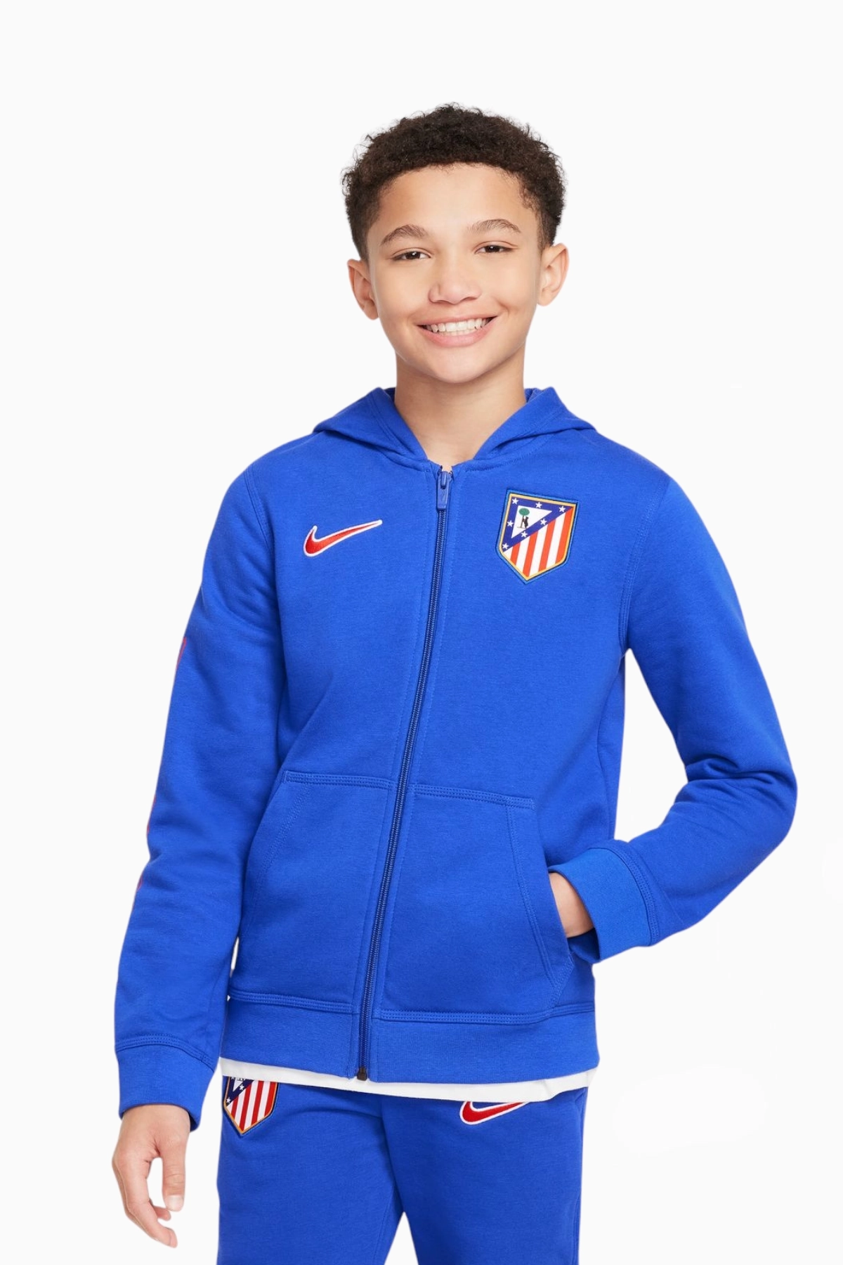 Bluza z kapturem Nike Atletico Madryt 24/25 Club Junior - Niebieski