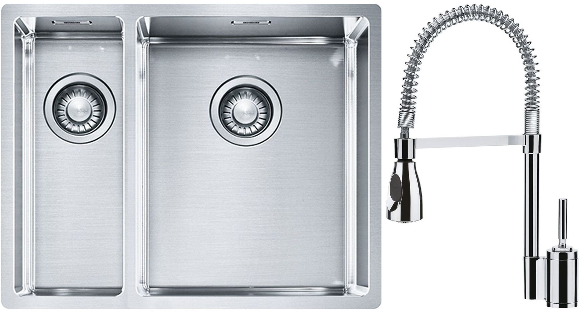Franke Box BXX 260/160-34-16 zlewozmywak 56x45 cm stalowy z baterią kuchenną Sentinel chrom (1270369916, 1150029591)