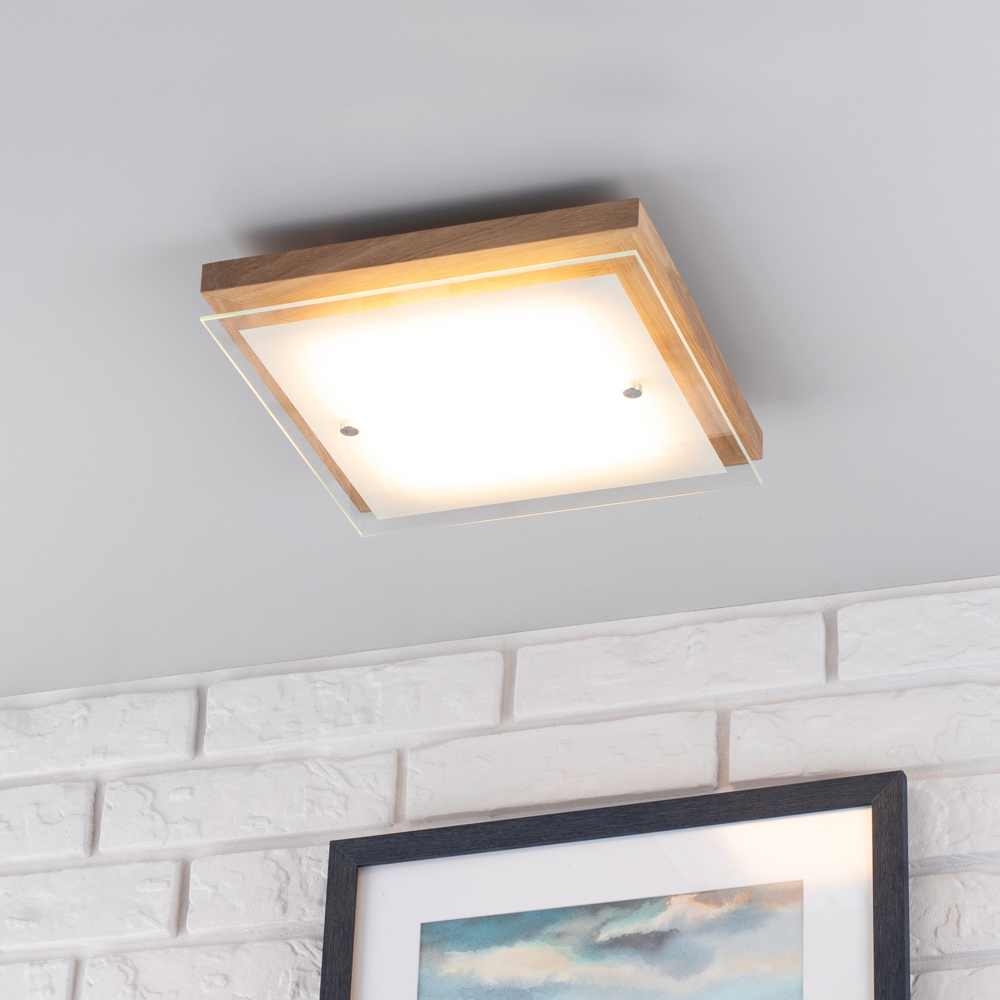 Spot-Light Finn plafon 1x14 W drewno 4022974