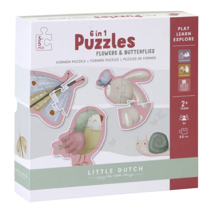 Little Dutch Puzzle 6 elementów Flowers & Butterflies - 4760