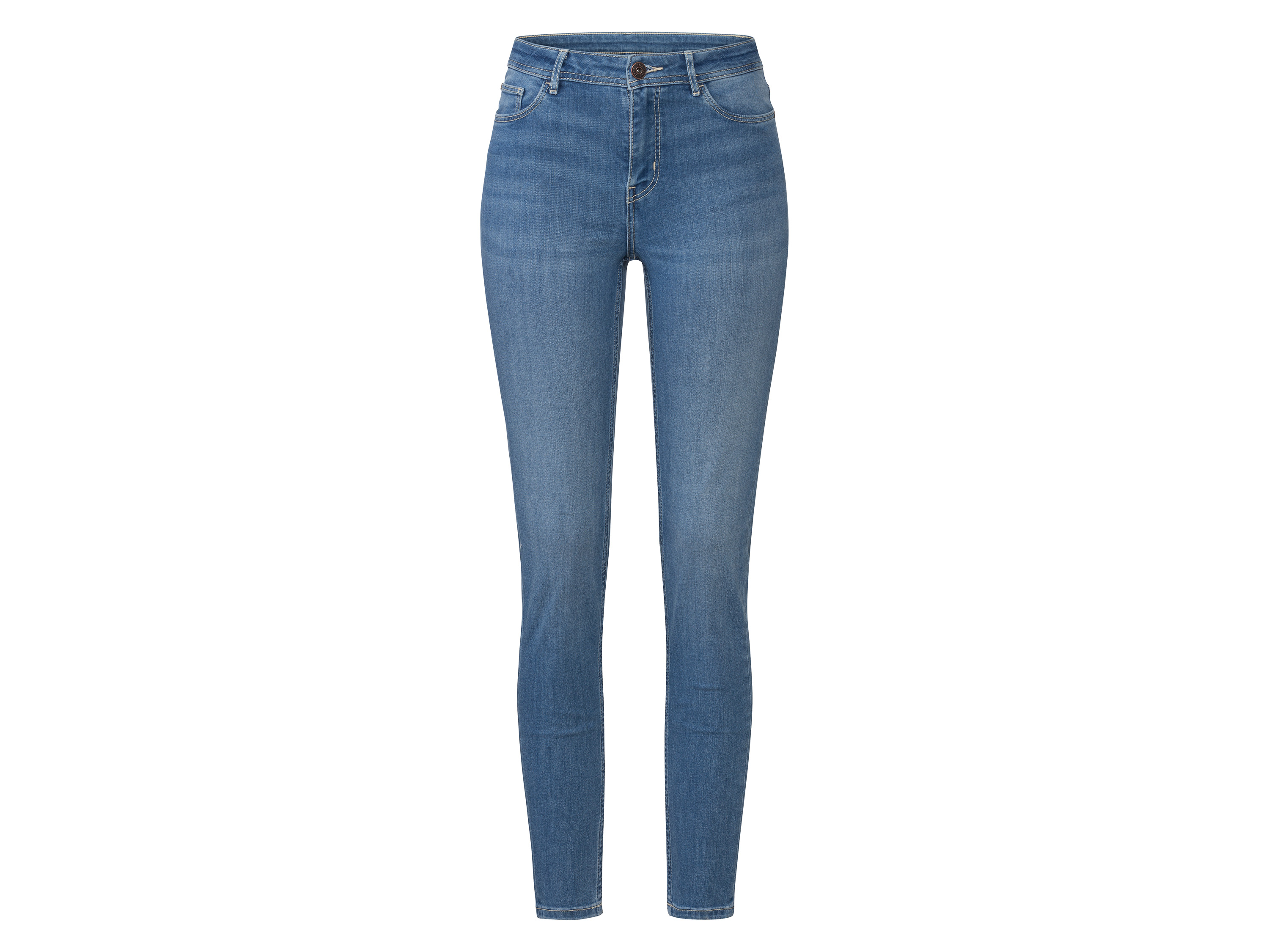 esmara Jeansy damskie z bawełną, Super Skinny Fit 36, regularna długość, Jasnoniebieski