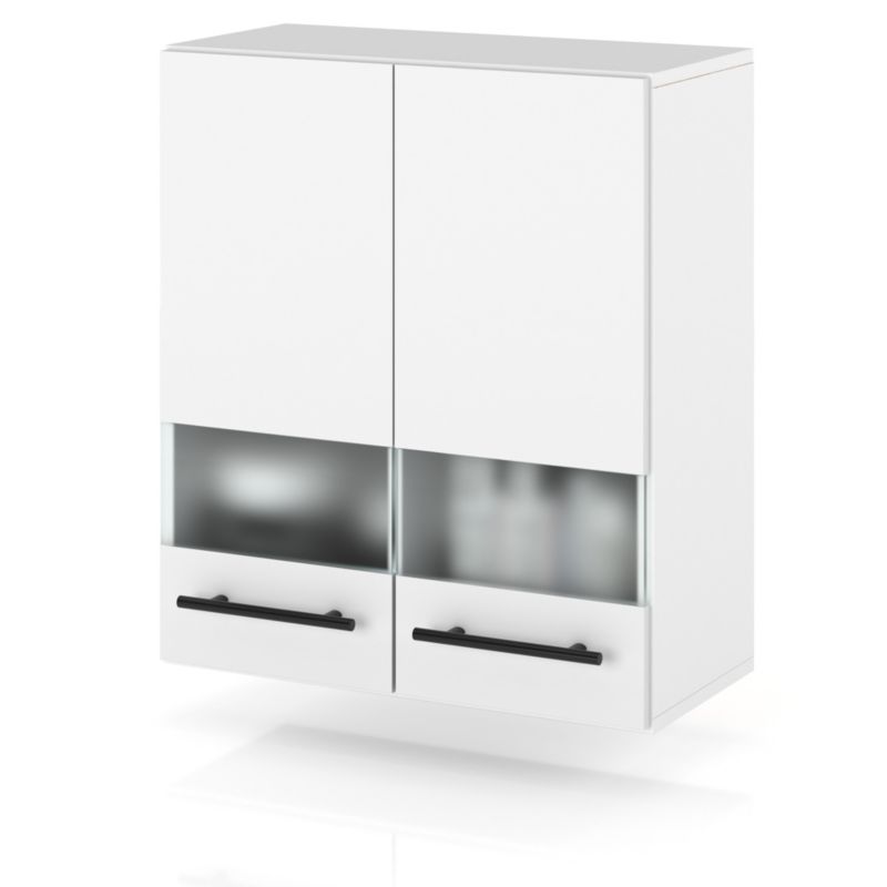 Szafka Kuchenna Hurtownia-Mebli Wisząca Witryna W60L sPremium 60cm Biały Mat Biały Mat 60x32x72 cm 1szt.