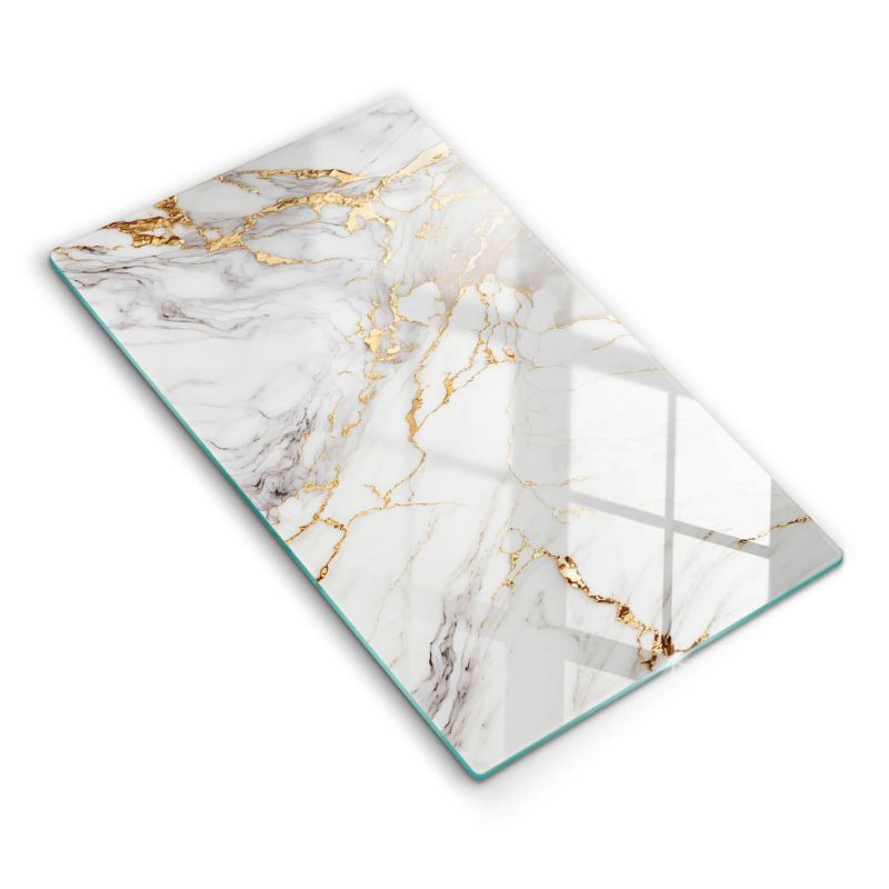 Szklana deska do krojenia Wallfluent 30x52 cm Jasny marmur ze złotem 1 szt.