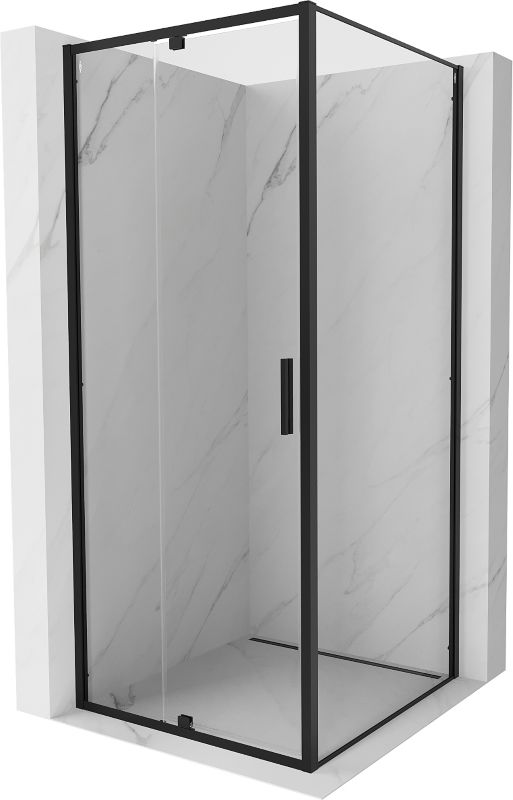 Kabina prysznicowa Mexen Exo uchylna 100 x 100 cm transparent czarna 1 szt.