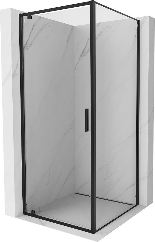 Kabina prysznicowa Mexen Exo uchylna 100 x 100 cm transparent czarna 1 szt.