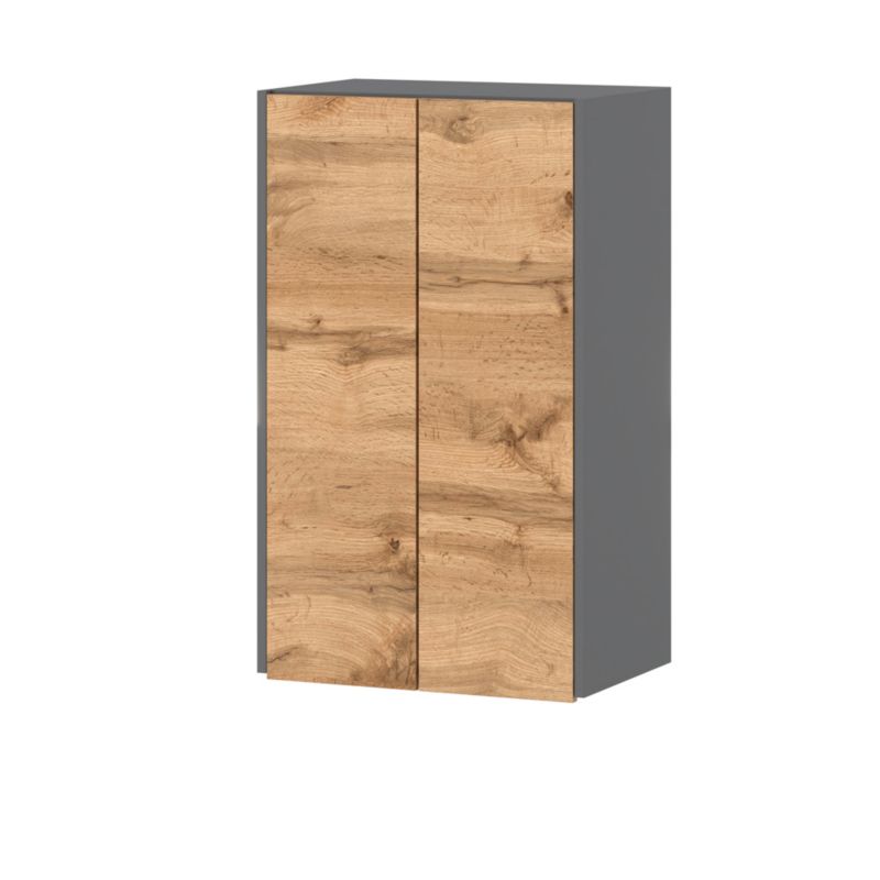 Szafka Kuchenna Hurtownia-Mebli Wisząca Bella górna W60 60cm Szary Mat Dąb Wotan 60x30x100 cm 1szt.