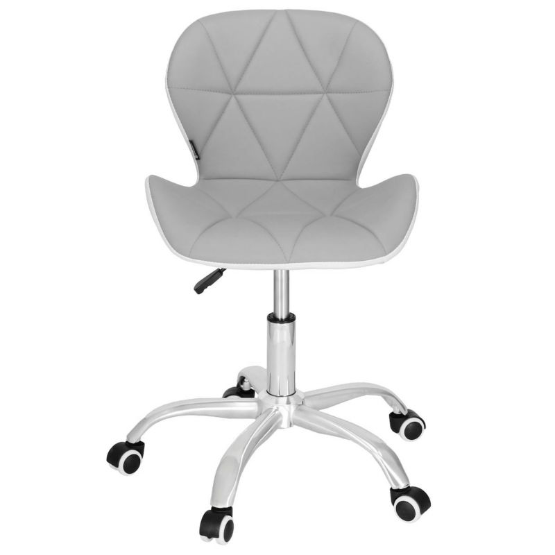 Krzesło obrotowe biurowe Springos ergonomiczny fotel na kółkach do komputera szaro-biały 1 szt.