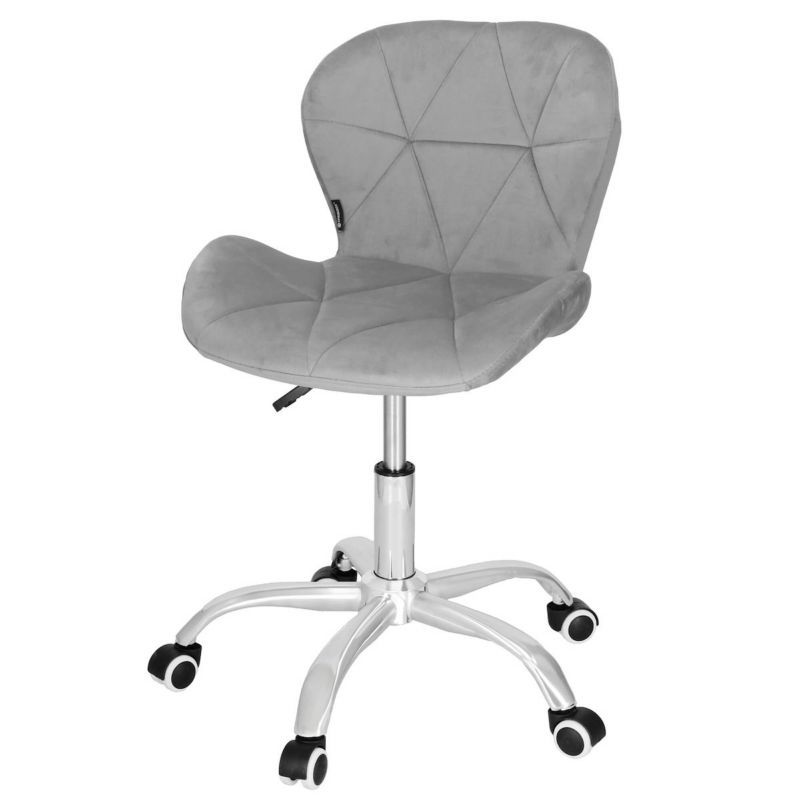 Krzesło obrotowe biurowe Springos fotel na kółkach do komputera ergonomiczny szary 1 kpl.