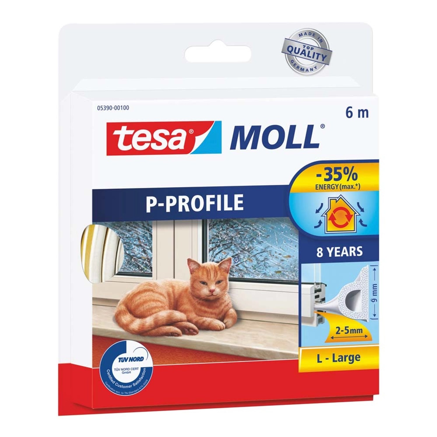 Tesa Uszczelka profil P biała 6 m