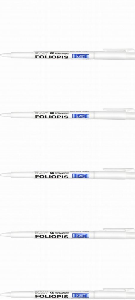 5x Foliopis Kamet K-100, CD, wodoodporny, biały