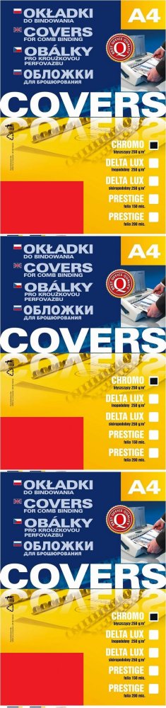 3x Okładki do bindowania Argo Chromo, A4, 250g/m2, kartonowe, 100 sztuk czerwony