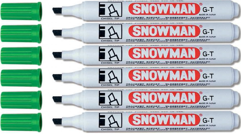 6x Marker permanentny Snowman, ścięta, zielony