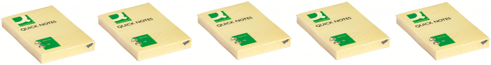 5x karteczki samoprzylepne Q-Connect, 51x76mm, 100 karteczek, żółty pastelowy