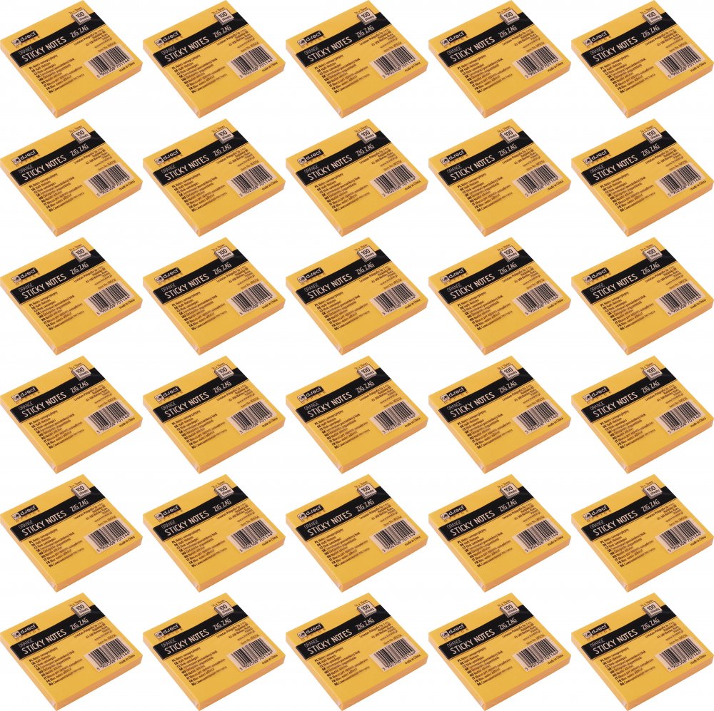 50x Karteczki samoprzylepne D.Rect Zig Zag, harmonijkowe, 75x75mm, 100 karteczek, pomarańczowy pastelowy