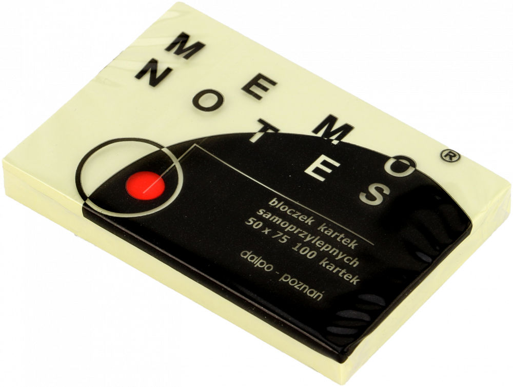 Karteczki samoprzylepne Dalpo Memo Notes, 50x75mm, 100 karteczek, żółty