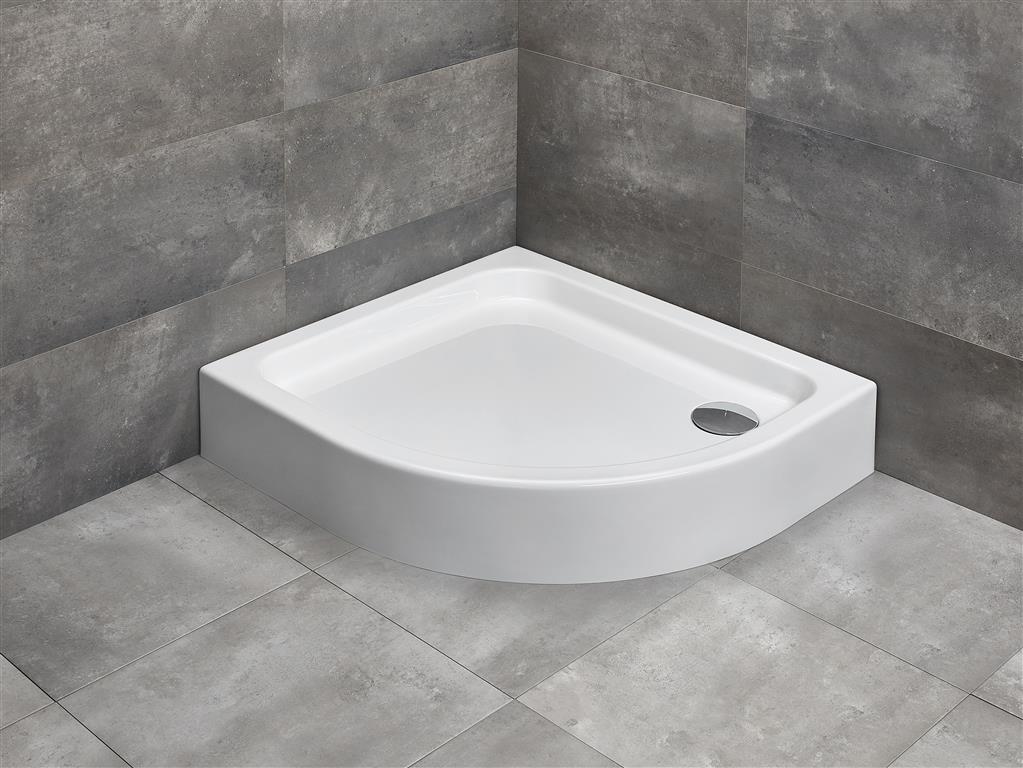 Radaway Siros E Compact brodzik 80x90 cm półokrągły lewy biały SBE8917-1L