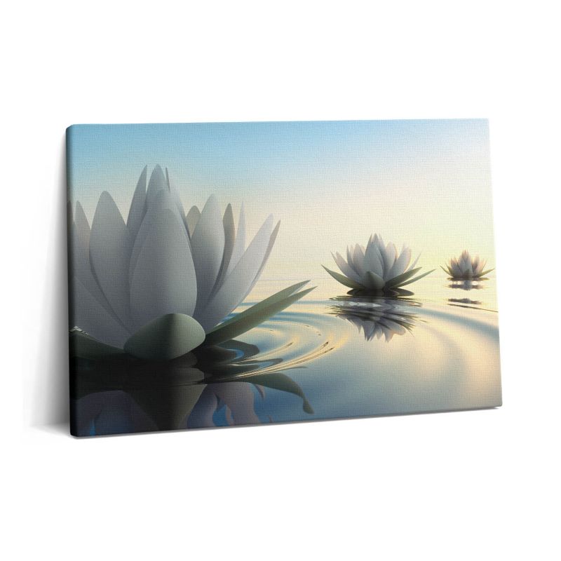Obraz na płótnie Wallfluent 60x40 cm Kwiaty lilie na wodzie 1 szt.