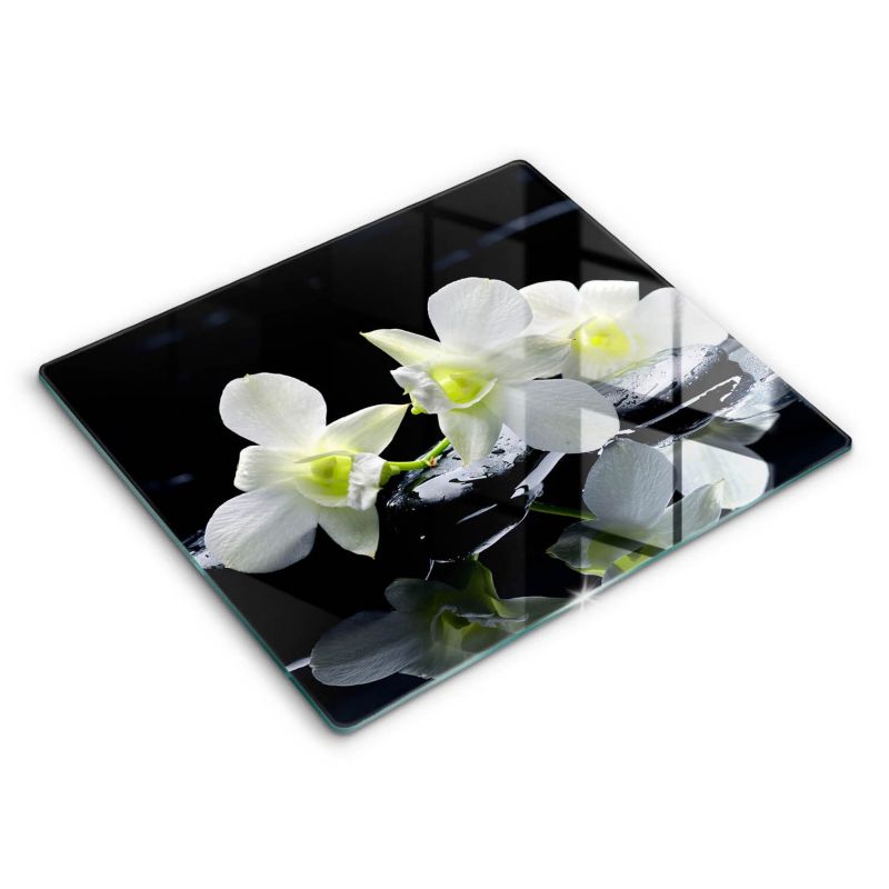 Szklana deska do krojenia Wallfluent 60x52 cm Białe kwiaty w wodzie Zen 1 szt.