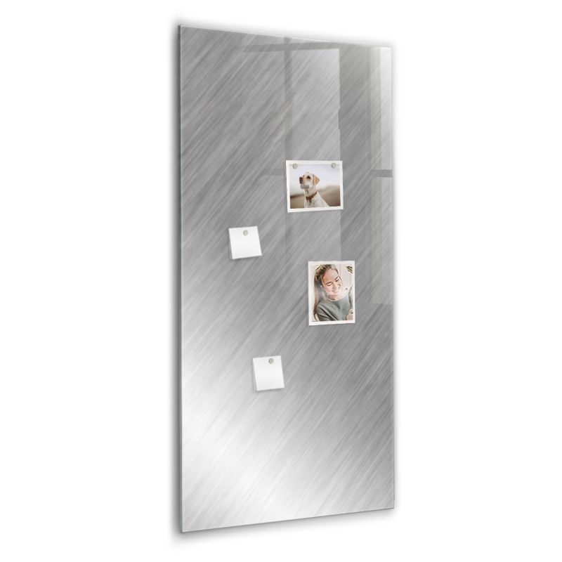 Szklana tablica magnetyczna Wallfluent 60x120 cm Błysk metalowy Czarny marker 1 szt.