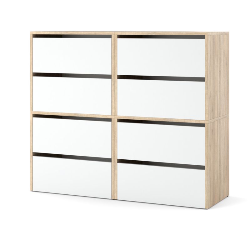 Szafka Na Buty Hurtownia-Mebli 8 Drzwi Zestaw szafki na buty Hugo 4 moduły 120cm Dąb Sonoma Biały Mat 120x36x100 cm 1szt.
