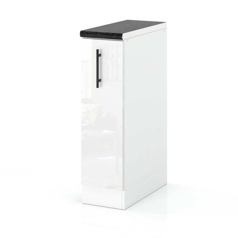 Szafka Kuchenna Hurtownia-Mebli Stojąca D15 sPremium 15cm Biały Mat Biały Połysk 15x52x85 cm 1szt.