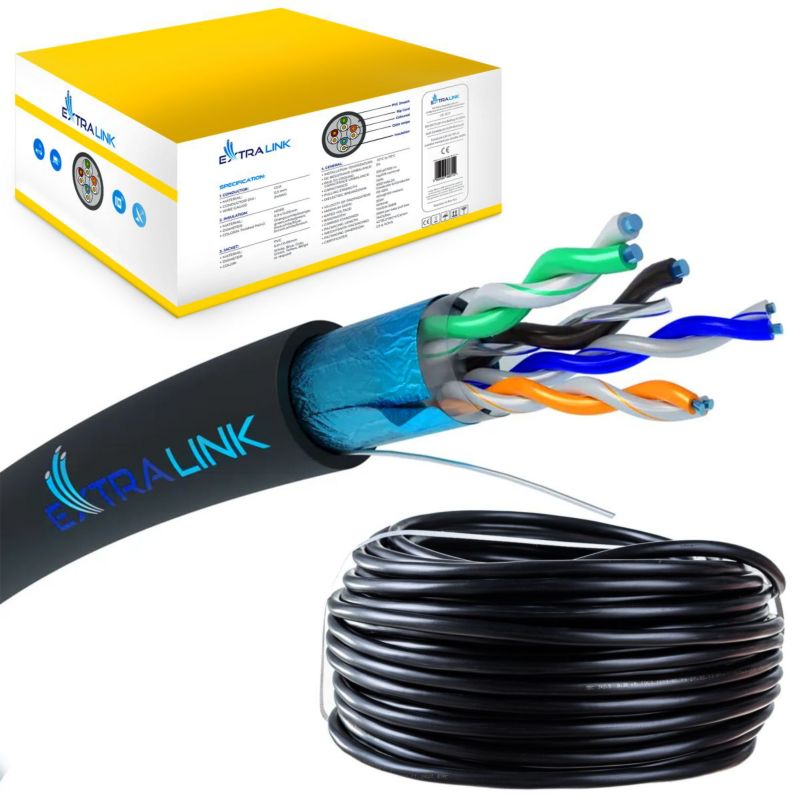 Kabel sieciowy skrętka Extralink CAT5E FTP (F/UTP) Zewnętrzny żelowany 305M 1szt
