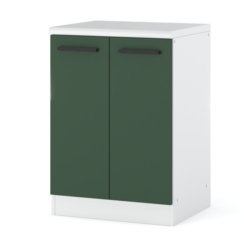 Szafka Kuchenna Hurtownia-Mebli Stojąca Blanka dolna D60 60cm Biały Mat Butelkowa Zieleń 60x47x85 cm 1szt.