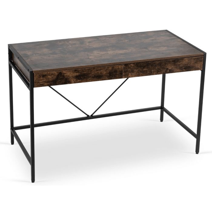 Biurko Ally Mebel Elite 123 cm Dąb rustykalny/Czarne Czarny Stelaż 1 szt.