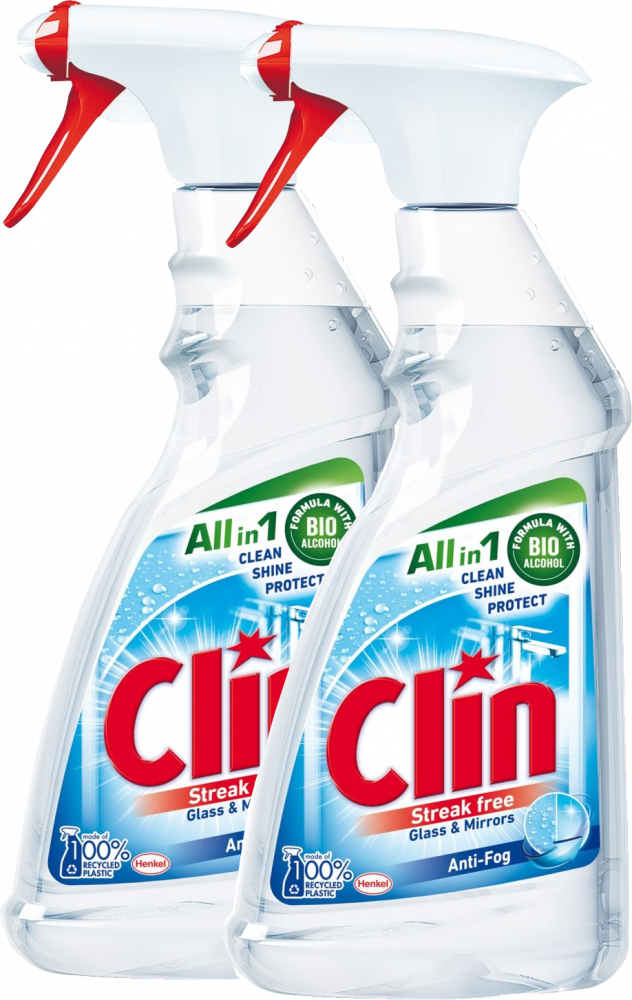 2x płyn do mycia szyb Clin Anti-Fog, z rozpylaczem, 500ml