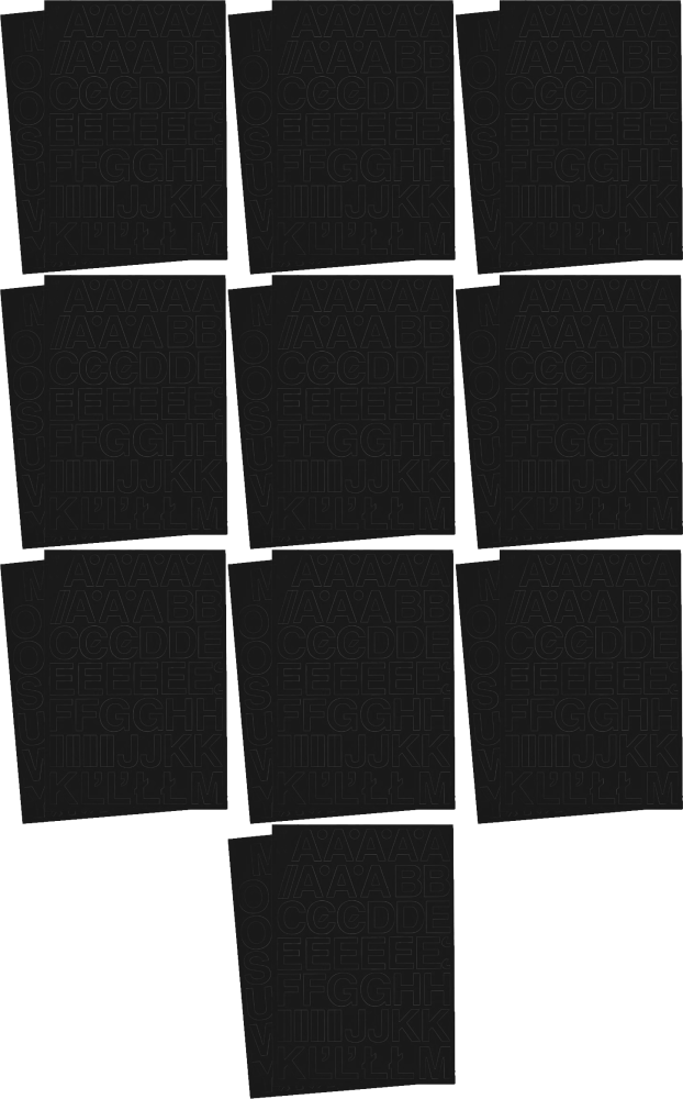 10x Litery samoprzylepne, 3 cm, A-Z na 2 arkuszach, czarny