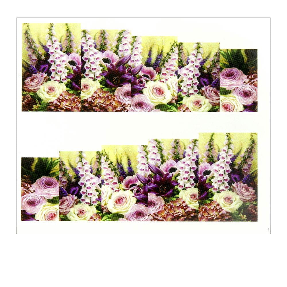 Naklejki wodne do paznokci arkusz 6,5 x 5,5 cm na 10 palców Nr a053