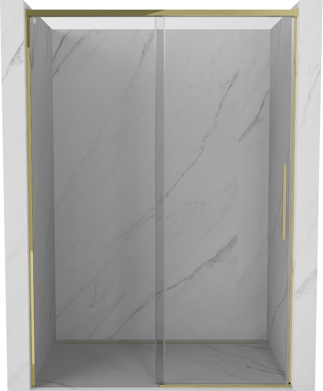 Przesuwne drzwi prysznicowe Mexen Rox transparentne złoty szczotkowany 140x200 1 szt.