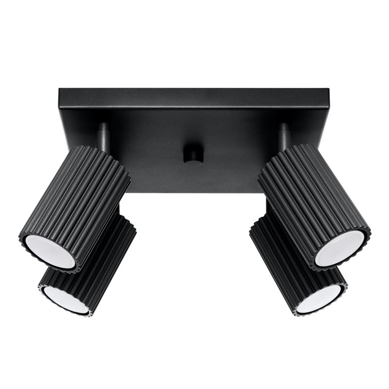 Plafon Sollux Lighting KARBON 4 czarny 1 szt.