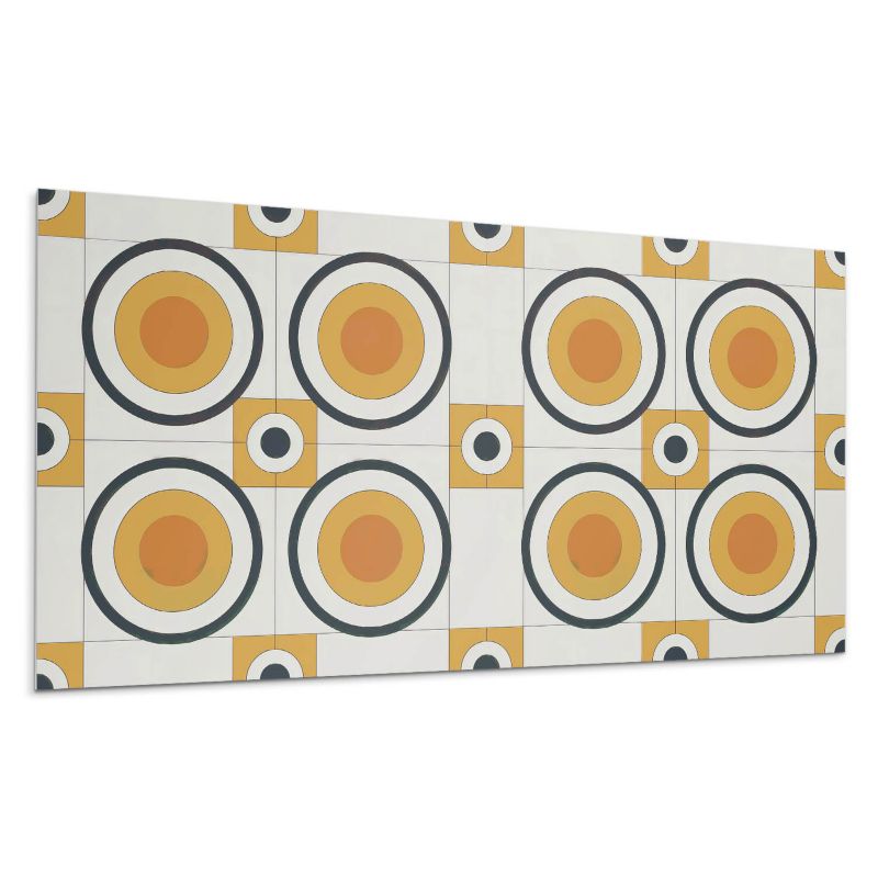 Kafelki samoprzylepne Wallfluent 60x30 cm Geometria okręgów i kwadratów 6 szt.
