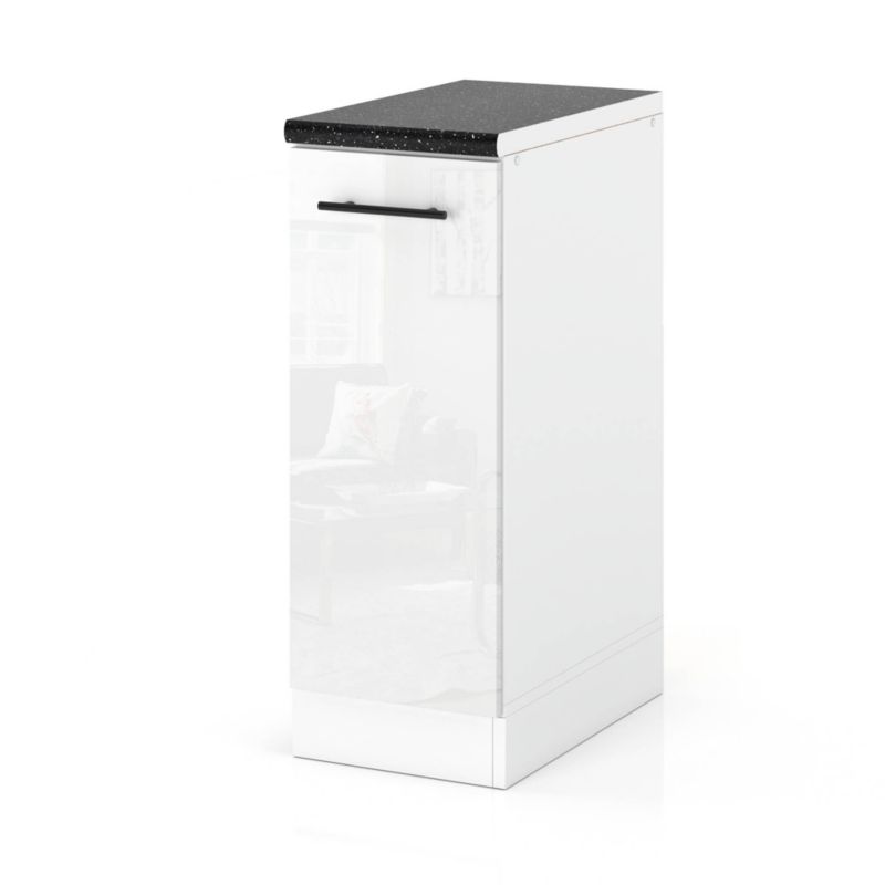 Szafka Kuchenna Hurtownia-Mebli Stojąca D30 sPremium 30cm Biały Mat Biały Połysk 30x52x85 cm 1szt.