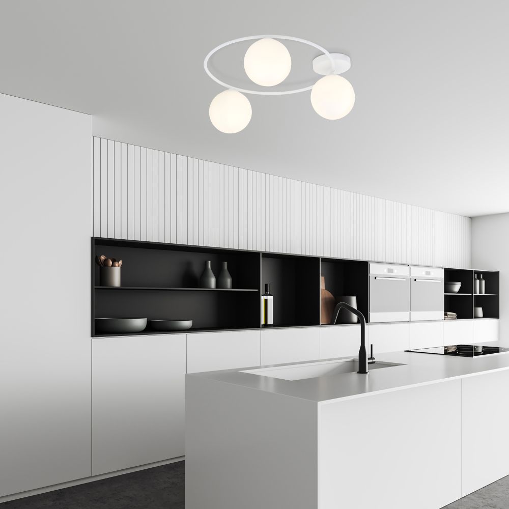 Emibig Sopra lampa podsufitowa 3x10 W biały/szkło mleczne 1258/3