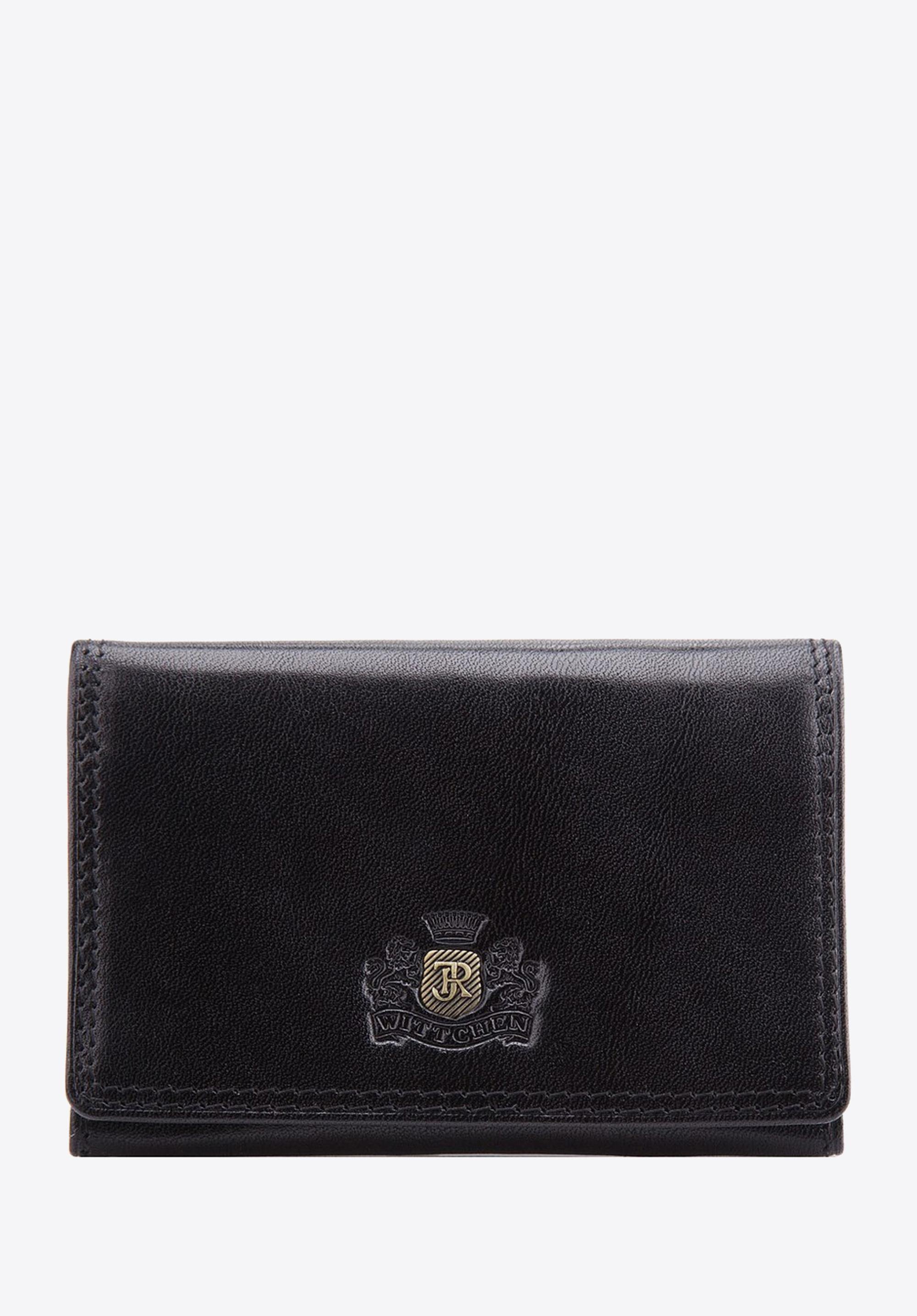 Etui na wizytówki skórzane z monogramem czarne