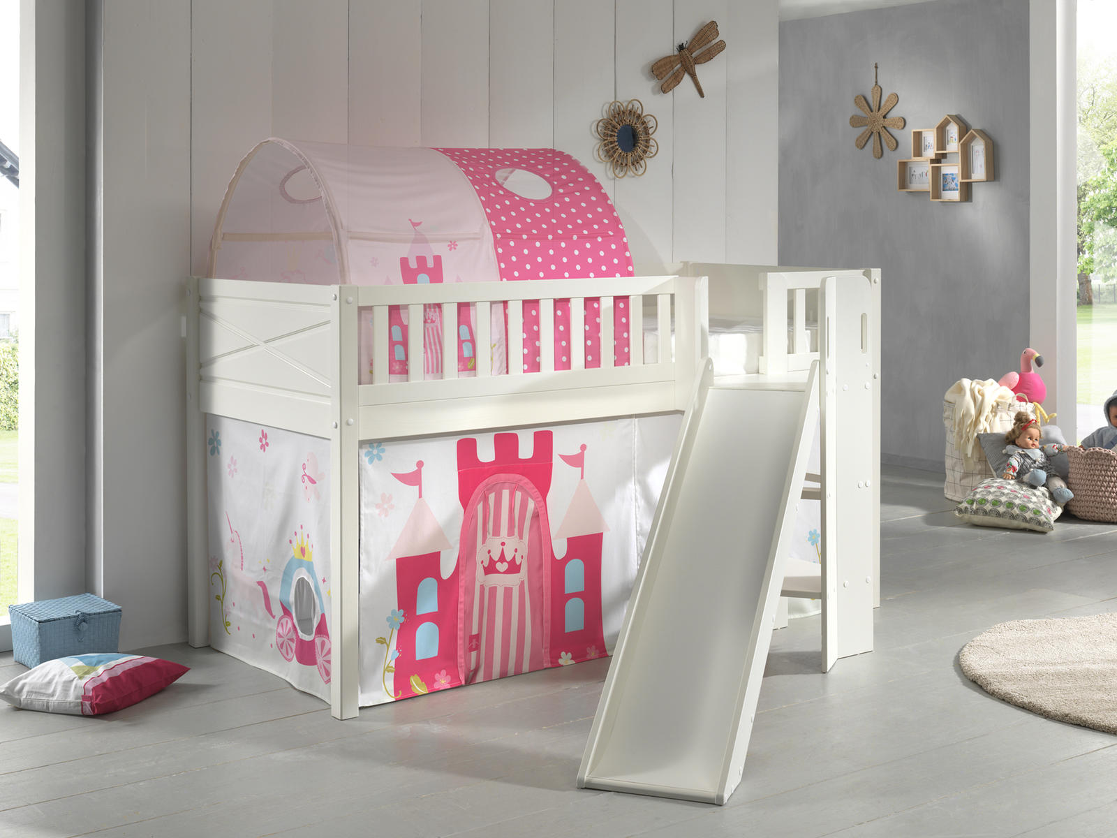 Łóżko dziecięce ze zjeżdżalnią Scotti Princess midle