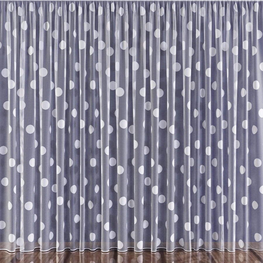Firana żakardowa Grochy 150x250 z taśmą, elegancka dekoracja okna