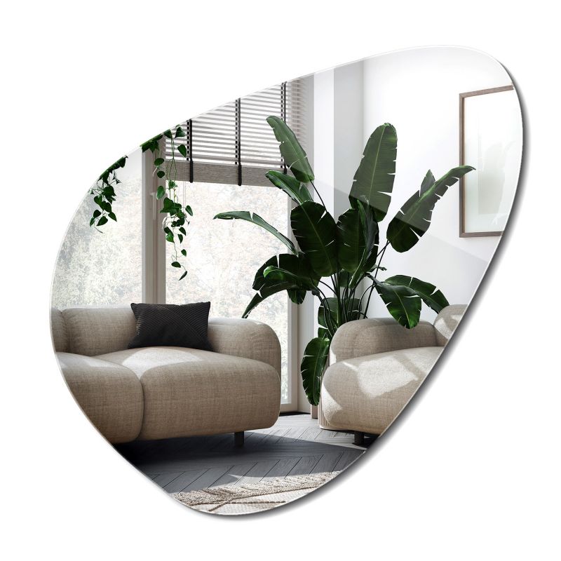 Lustro Organiczne Nieregularne Wallfluent 77 x 77 cm Ozdobne Ścienne Wiszące 1 szt.