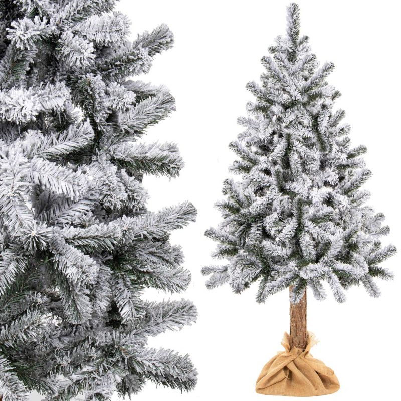 Choinka na pniu sztuczna Springos 220 cm świerk śnieżony 1 szt.