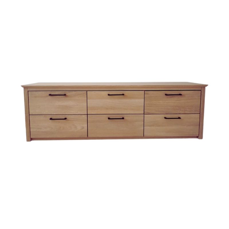 Szafka RTV ICFWood jasny dąb lity 6 szuflad 168,3 x 52 x 42,5 cm 1 szt.