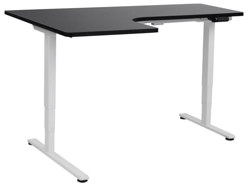 Biurko regulowane Elektryczny Lewostronny Czarny Destines 160 x 109 cm 1 szt.